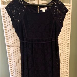 Motherhood Maternity Size Medium Navy Blue Lace Maternity Dress
